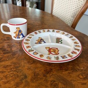 Tiffany & Co. Vintage Alphabet Bear Children's Dining Set